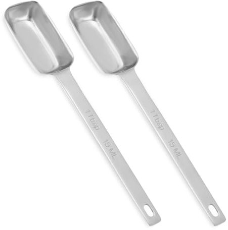 2PCS 1 Tablespoon Stainless Steel Single Measuring Spoon 15 ml Rectangular Individual Measuring Spoons (1 tbsp | 15 ML)