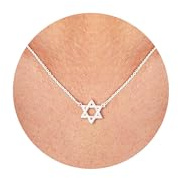 KINHOPI Silver Necklaces for Women 925 Silver Star of David Pendant Necklace Trendy Minimalist Jewellery Gifts for Women Girl