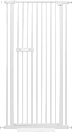 Grille de séparation pour animaux de compagnie, en acier au carbone, hauteur : 59 pouces, blanche, fixation par pression, réglable, 76 à 85 cm de large, double verrouillage, pour chiens et chats
