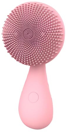 Rosa silikon ansiktsrengöringsborste, USB-laddningsbar sonisk vibration ansiktsmasserborste, stark fastsättande kraftpärlor, djup porrengöring och skonsam exfolierande ansiktsborste
