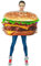 SEA HARE 3D Unisex Digitaldruck Hamburger Kostüm für Erwachsene