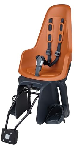 BOBIKE 8012200019 - Silla Bicicleta Trasera One Maxi 1P&E-BD para Portaequipajes y Cuadro – Versátil con Opciones de Montaje Dual, para niños de 9 Meses a 6 años, hasta 22 kg, Marrón Chocolate