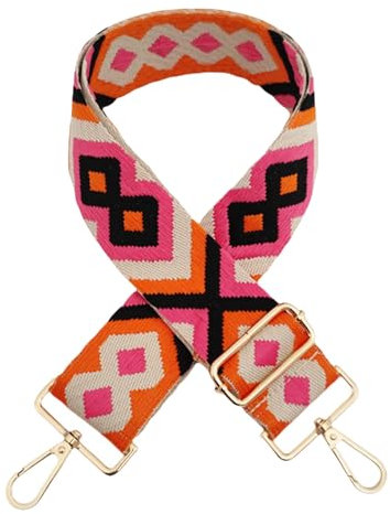 Bandoulière réglable - Largeur : 5 cm - Multicolore - 75 à 130 cm - Pour sac de transport, sac à bandoulière et sac à main - Orange