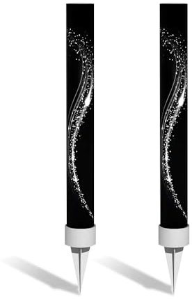 Concept4u Ice Sparkling Fountain Candles with Holder Cake Topper Sparkler for Birthday Anniversary Wedding Party Decoration (2Pcs 12m Black)