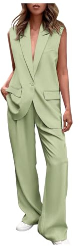 Blazer Femme Pantalon Chic Et Elegant Costume Veste Noire Vetement Tenue Mariage Ensemble Ete Combinaison Pour Soirée Travail Grande Taille Tailleurs Tunique De Sport Tailleur Gilet,Vert #2,XXL