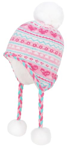 PinkSheep Berretto Invernale per Bambina con Paraorecchie, Fodera in Pile Spessa, Cappello per Bambini, Rosa, 4-6 Anni