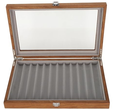JMORCO Estuche Plumas Estilográficas Estuche for pluma estilográfica, caja de colección plumas, estuche exhibición madera for, organizador, almacenamiento nogal for 12