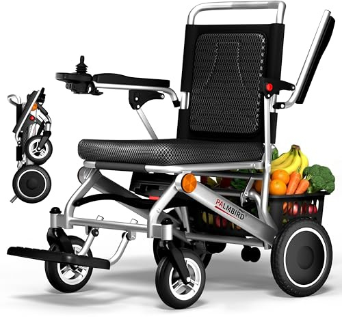 Lightweight Electric Wheelchairs for Adults: 36 lbs Foldable Powered Travel Wheelchairs, 500W Brushless Motor, Removable EV-Grade Lithium Battery, Electromagnetic Brakes