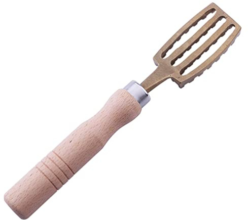Hemoton Portable Fish Skin Cleaner Tool Brass Handle Efficient Seafood Scale Remover for Home Restaurant and Supermarket Use