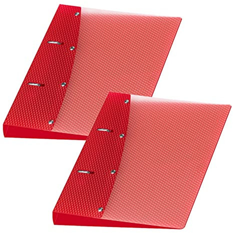 VELOFLEX A115142 - Ringbuch Diamond, DIN A5, 2 Stück, rot, Füllhöhe 20 mm, Ringordner mit 2 Ring-Mechanik