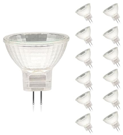 Jaenmsa MR11 Halogen Leuchtmittel, MR11 12V 20W 12 Stück, GU4 20W Halogenstrahler 2700K Warmweiß, MR11 Halogenlampen Dimmbar, Halogen Reflektor Glühbirne Bi Pin, Deckenglühbirnen 280LM