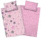 Aminata kids Biber Kinderbettwäsche 100x135 Sterne Mädchen rosa Baumwolle mit YKK Reißverschluss Kinder-Wende-Bettwäsche-Set Stern-Motiv