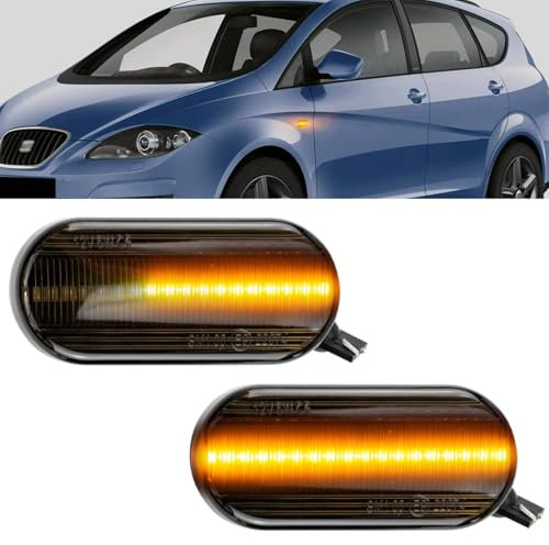 AUTOXBERT 2x LED Blinker Seitenblinker für VW Golf Lupo Passat Polo Sharan Vento, für Ford C-Max Fiesta Focus MK2 Fusion Galaxy, für SEAT Ibiza Cordoba Toledo Leon Skoda Octavia, Schwarz
