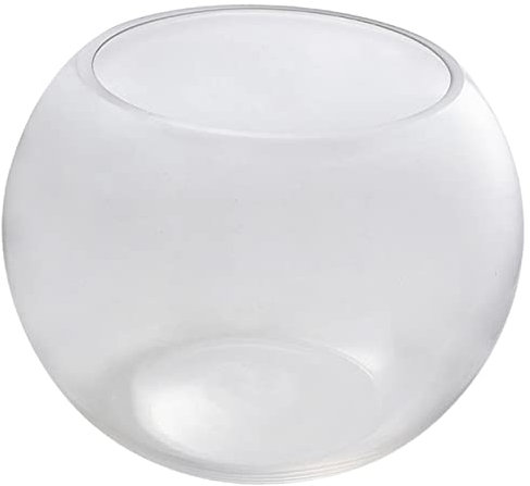 Warmhm Aquarium en Verre Gravier pour Aquariums Bocal à Poisson Rond Decoration Aquarium Vase hydroponique en Verre Petits Bols à Poisson bocaux à Poisson en Un Transparent