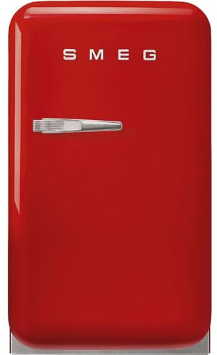 Smeg, FAB5RRD6 Réfrigérateur Minibar Vintage une Porte, 34L, Charnières à Droite, Froid Statique, 2 Clayettes Réglables, Porte-Bouteilles et Éclairage LED, H 72,5cm, Rouge