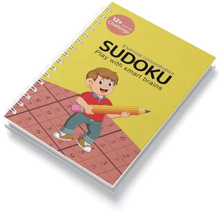 VTHY Challenging Sudoku Puzzle Book Smart Kids Above Exercise Brain, lmprove Focus and Boost