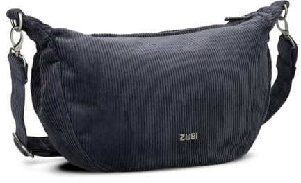 Zwei Damen Handtasche Mademoiselle.M M70 Moon-Bag 4 Liter Trend-Tasche in Halbmond-Form vielseitig als Bauchtasche Crossbody-Bag Abendtasche Umhängetasche zu tragen (cord-polar)