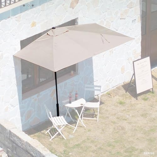 Sombrilla rectangular de 2,4 m para patio, parasol ajustable para montar en la pared para balcón y jardín, color caqui, 250 x 130 cm, toldo perfecto para exteriores para patio y terraza