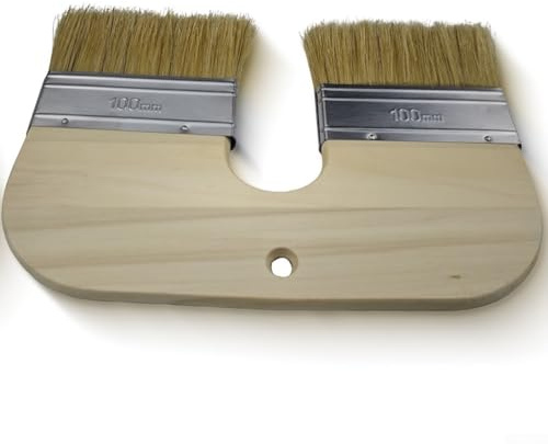 Efficiente pennello per calcare a forma di U con setole naturali per un'applicazione liscia su pareti e soffitti, doppia testa larga 200 mm per uso professionale e fai da te