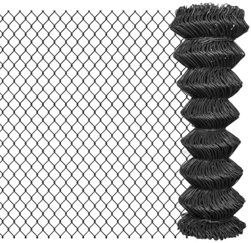 Mokuyary Recinzione a rete metallica 25 x 1,25 m, in acciaio grigio, recinzione di protezione per la privacy, per il giardino, decorazione esterna