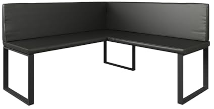 Vicco Gruppo panca ad angolo Ravon, Nero, 150 x 150 cm