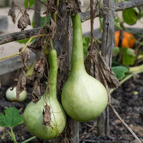 semillas de calabaza - semillas de calabaza botella hortalizas resistentes verdes orgánicas exóticas Camas elevadas el jardín balcón invernadero hortalizas orgánicas, 100semillas