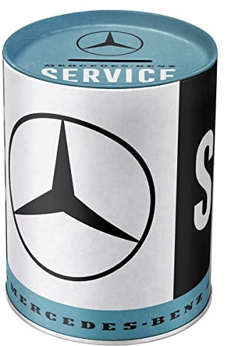 Nostalgic-Art Hucha Retro, Mercedes-Benz Service – Idea de Regalo para Aficionado de Coche, Frasco metálico para Dinero, Alcancía diseño Vintage, 1 l