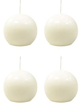 Ebersbacher Kerzenfabrik GmbH 4er Pack Kugelkerze Champagner, Ø 80 mm, 4 Stück