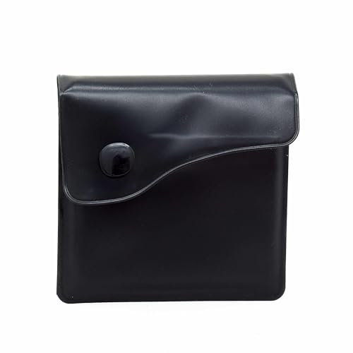 Pack de 6 Ceniceros Portátiles de Bolsillo con Cierre de Botón | Mini Ceniceros con Interior de Aluminio Ignífugo | Cenicero Portátil para Playa, Coche o Exterior (Negro)