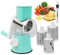 OITUGG Rotary Cheese Grater Vegetable Slicer, Manual Cheese Grater Rotary with 1 Pcs Shred Silk The Knife and 3 Pcs Thicker Sharp Blade, Coarse Shredding, Fine Shredding, Slicing Cheese and Vegetable