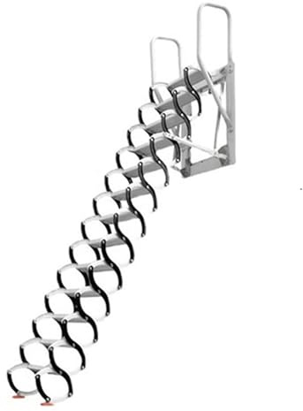 Scala pieghevole fissata al muro Abbassare le scale della soffitta Scala retrattile della soffitta Scala del soppalco Gradini della soffitta con braccioli Carico 1102 libbre