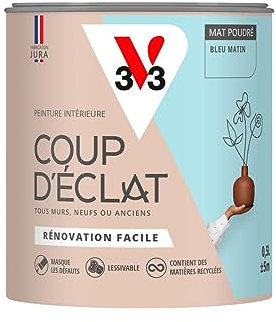 V33 Peinture murale intérieure Coup d'Éclat® Bleu matin Mat Poudré 0,5L