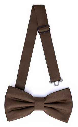 Ladeheid Elegante Herren Fliege - Hochwertig, Matt, Verstellbar, Perfekt für Hochzeit, Party, Büro. Ideal für Männer, Frauen, Teenager BMM (12cm x 6cm, Braun)