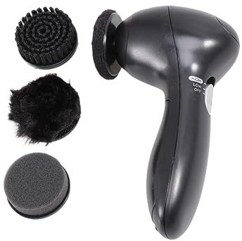 Holibanna Handheld Shoe Scrubber Electric Shoe Polish Kit Battery Operated Ergonomic Design Portable Care for Women and Men Black