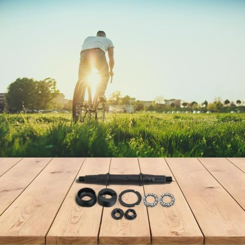 Axe de pédalier carré, Kit d'essieu de support de fond de vélo à trou carré, Support de Pédalier de Vélo, Kit d'accessoires de vélo comprenant un axe de pédalier avec composants essentiels
