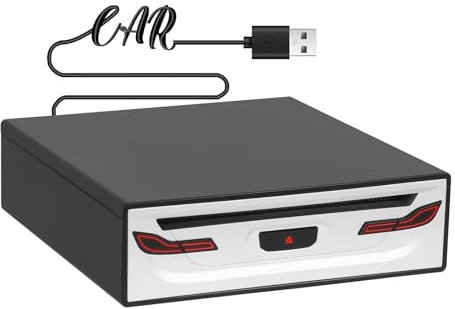 Gxpjycfob Lettore CD DVD esterno, Auto/Televisione/Computer Portatile Universale, USB 2.0 Type-C CD/DVD +/-RW Auto CD/DVD Esterno Navigazione GPS, Plug and Play