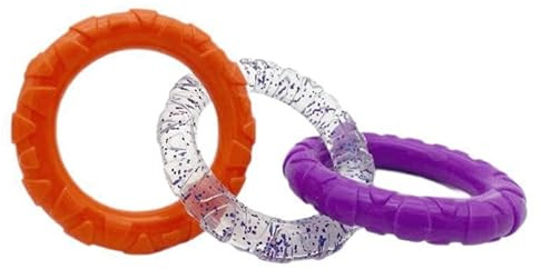 3-Ring Tug Outdoor Dog Toy 12 Inch Ring Dog Tug Toy chew Toy Molar for Puppies and Small Breeds