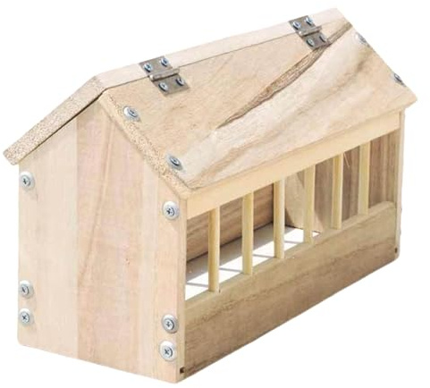 Renchey para Palomas - Dispensador De Alimento para Palomas - De Madera En Forma De Casa para Aves De Corral, Sin Desperdicio, Adecuado para Gallineros, Granjas, Patos, Gallos Y Jardines