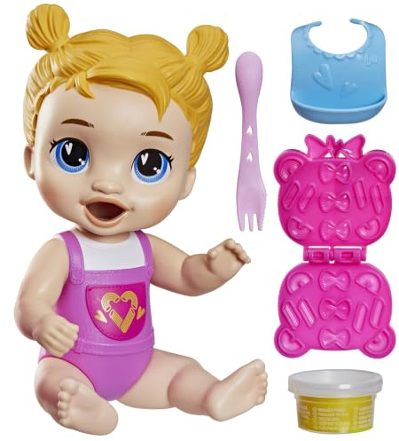 Baby Alive Vaisselle à Cheveux Jaunes avec Accessoires Alimentaires imaginaires, Jouets de 28 cm de Haut pour Filles et garçons à partir de 3 Ans