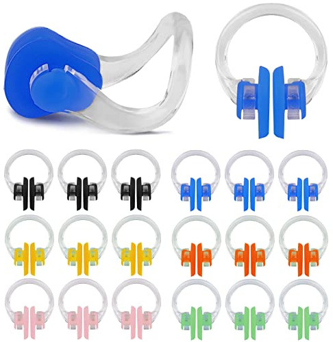 Minelife 18 Pcs Silicone Swimming Nose Clips Nose Plugs, Waterproof Nose Protector for Kids, Adults, Swimming, Surfing and Training(6 Colors)