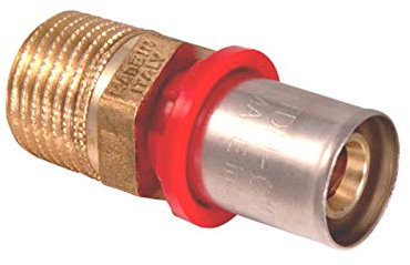 TDM 16er Pressfitting Übergang mit 3/4 Aussengewinde – für 2,0mm Rohr, Aluverbund- und Mehrschichtverbundrohr, DVGW geprüft, 3/4 x 16