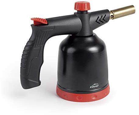LACOR 68968 Cannello da Cucina, Torcia a Gas Professionale, accensione piezoelettrica, Fiamma Regolabile, Ricaricabile con cartucce, Sistema 360°, 1,7 kW, 1300 °C, Nero, Plastica