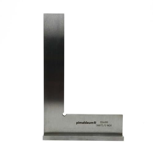 PIMALDAUM® Équerre plate 90° avec butée DIN 875/0, acier inoxydable (métal, 150 x 100 mm)