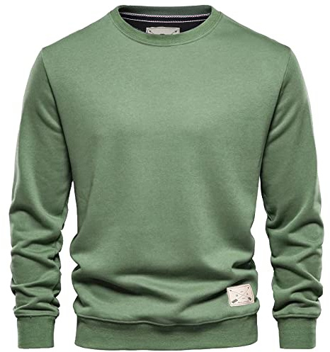 Blu Apparel Mens Jumper Premium Branded Crew Neck Cotton Sweater Pullover Sweatshirt Jumpers for Men UK Black Navy Charcoal S M L XL 2XL (UK, Alpha, M, Regular, Regular, Green)
