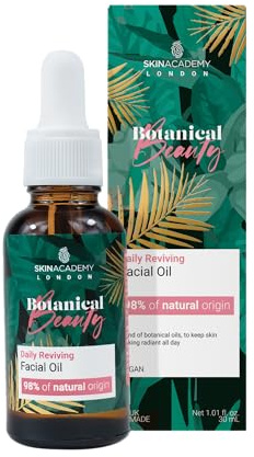 Skin Academy London | Botanical Beauty Reviving Facial Oil | 98% Nature Derived | Vegan | 30ml