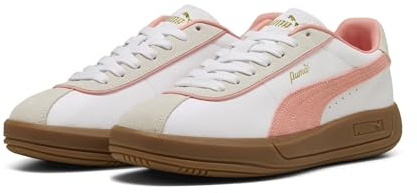 Puma Puma Club KLASSIKA - Scarpe da Ginnastica Femmina, Puma White-Pink Fruit-Vapor Gray,