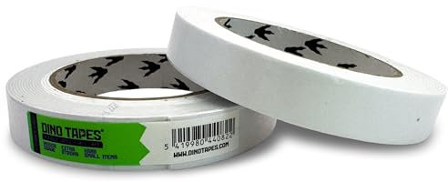Dino Tapes Doppelseitiges Schaumstoffband - Doppelseitiges Klebeband - Montagetape - Spiegelklebeband - Weiß - (1,8 cm x 5 m)