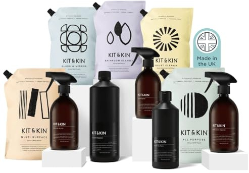 Kit & Kin Eco Home Cleaning Bundle | Non-Toxic Plant-Based Cleaning Products | 100% Naturally Derived | Pet Safe | House Move Gift