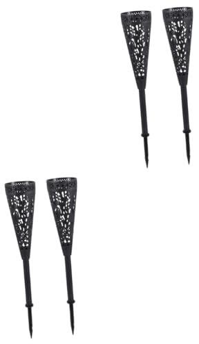 Garneck 2 Juegos Canasta De Flores Memorial Soporte para Jarrón Lápida Mortuoria Florero De Terracota Ramo Jarrones De Cementerio con Pinchos Floreros Black El Plastico 2 Piezas * 2