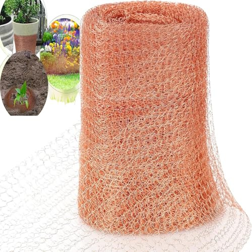 Anti Limaces et Escargots, Grillage Anti Rongeur Filet Cuivre 6m/10m/12m/16m/20m*127mm, Ruban Barriere Protection Jardin Escargot, Grillage Bande de Cuivre Maille de Cuivre Copper Mesh (20m, Tropical)